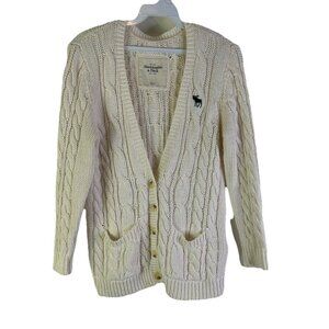 Abercrombie & Fitch Cream Cable Knit Sweater